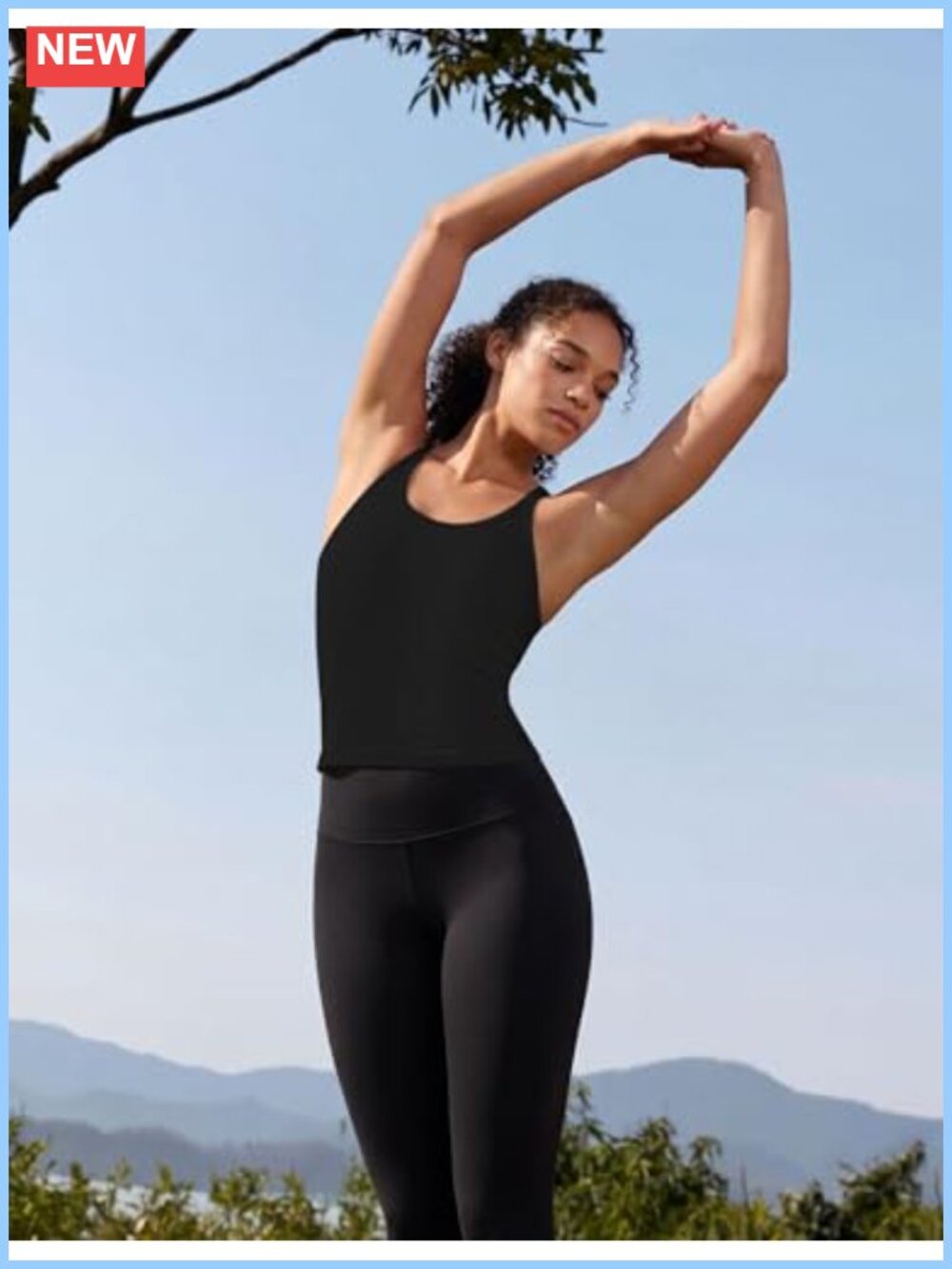3 Pack Ribbed Workout Crop Tank Tops Built in Bra Racerback - Picture 5 of 6